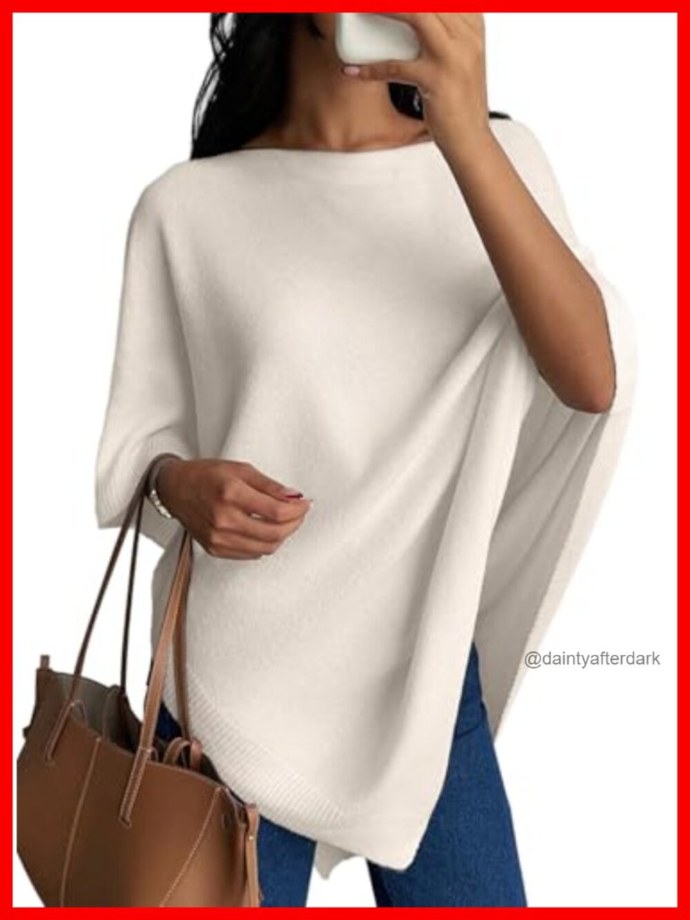 Womens Knit Poncho Lightweight Asymmetry Shawl Wrap Sweater